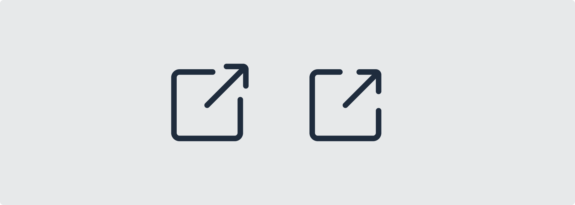 Example showing two similar icons