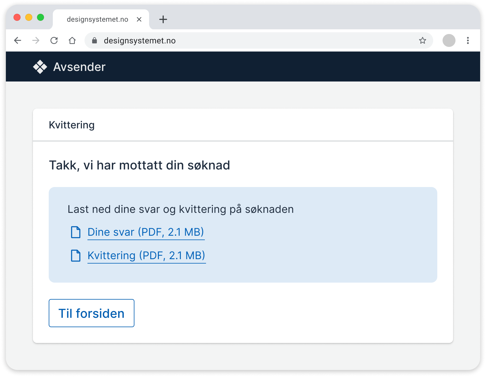 Example showing downloadable files with associated document icon